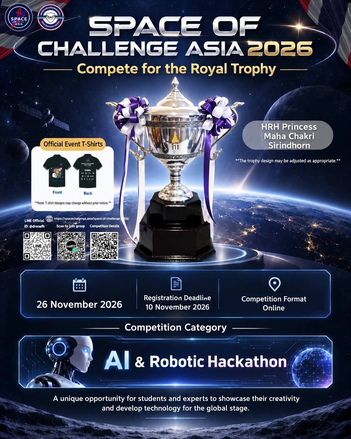 Space of Challenge Asia 2026 AI & Robotic Hackathon poster